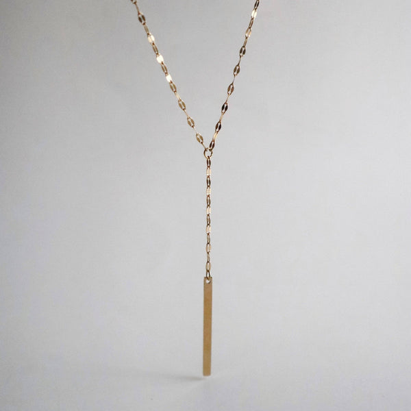 Gold Bar Lariat Necklace - JESSA Jewelry - Terra Cotta Gorge Co.