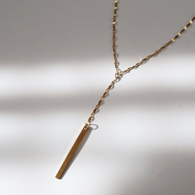 Gold Bar Lariat Necklace - JESSA Jewelry - Terra Cotta Gorge Co.