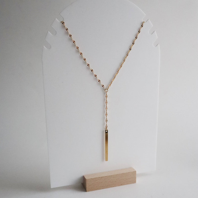 Gold Bar Lariat Necklace - JESSA Jewelry - Terra Cotta Gorge Co.