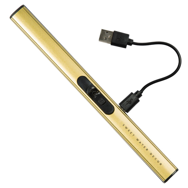 Gold Rechargeable Electric Lighter - Home Decor & Gifts - Sweet Water Decor - Terra Cotta Gorge Co.