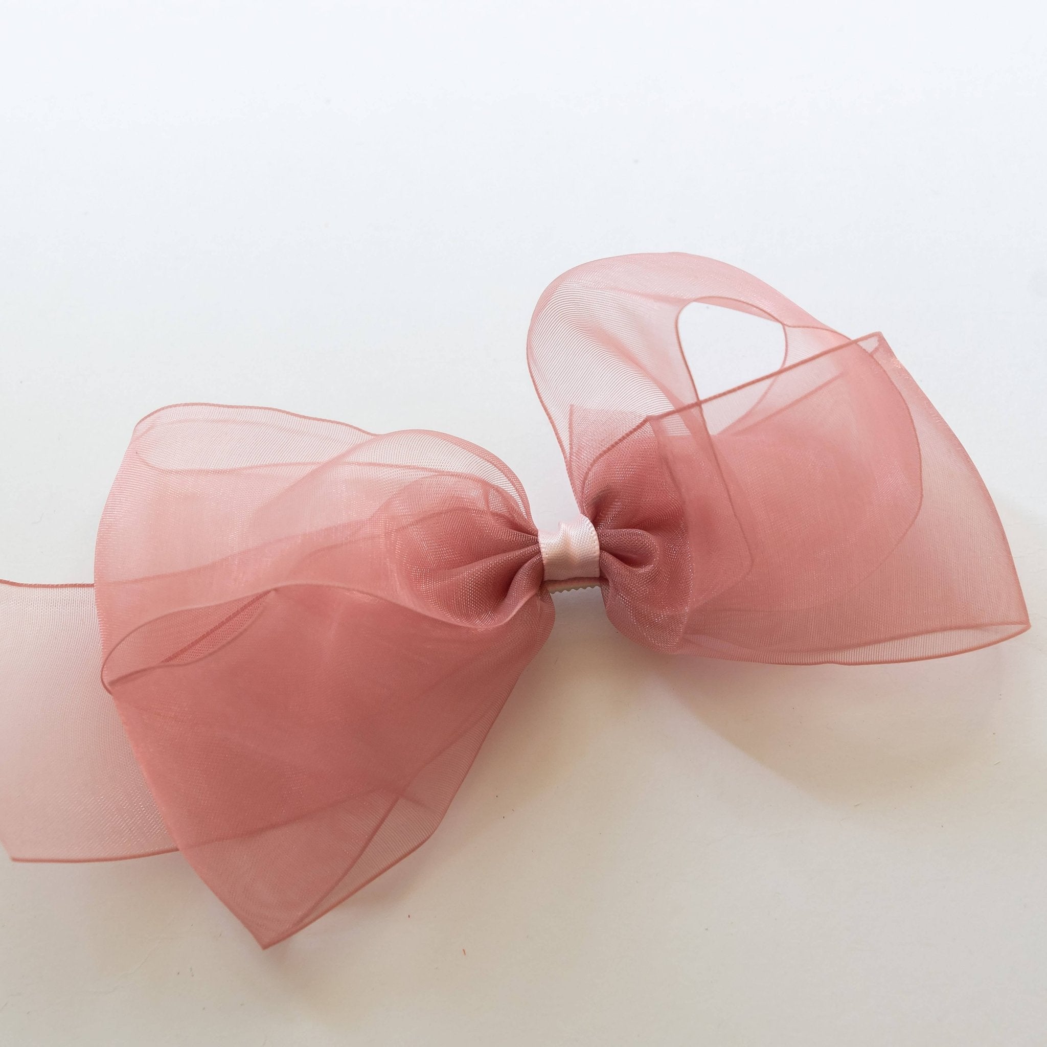 [VVV] 韓国☆Glitter Heart Chiffon Ribbon Tongs Hair Pin VVV Glitter Heart Chiffon Ribbon Tongs Hair Pin BFK157 (VVV