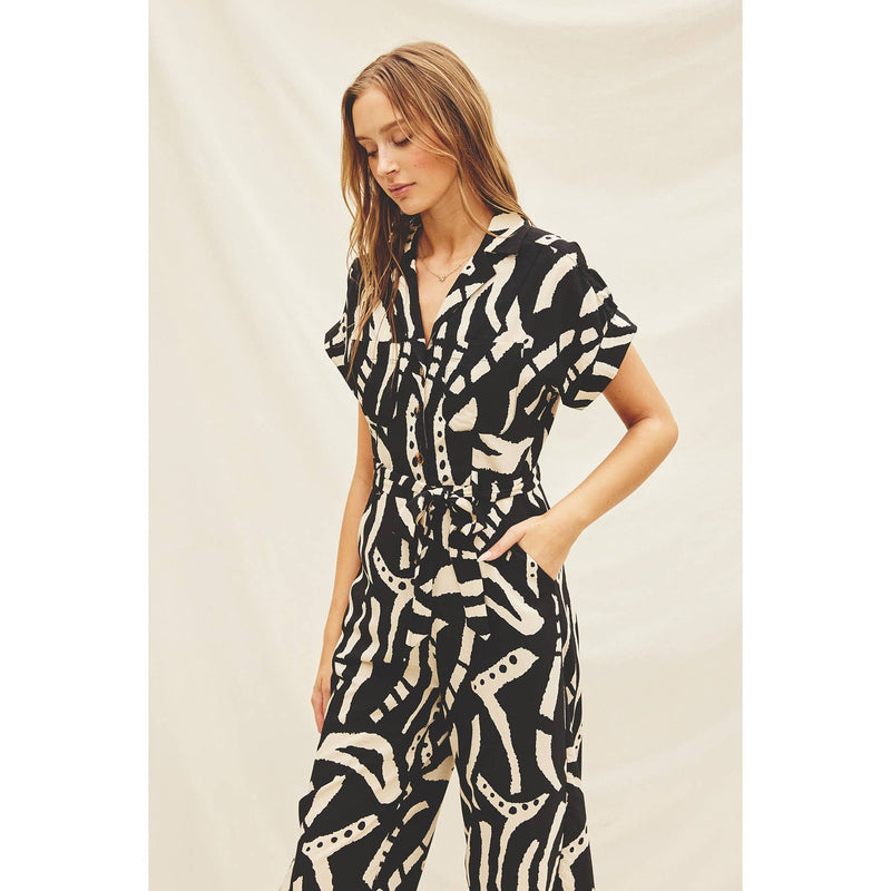 Hide And Seek Collared Button Front Jumpsuit - Dress Forum - Terra Cotta Gorge Co.