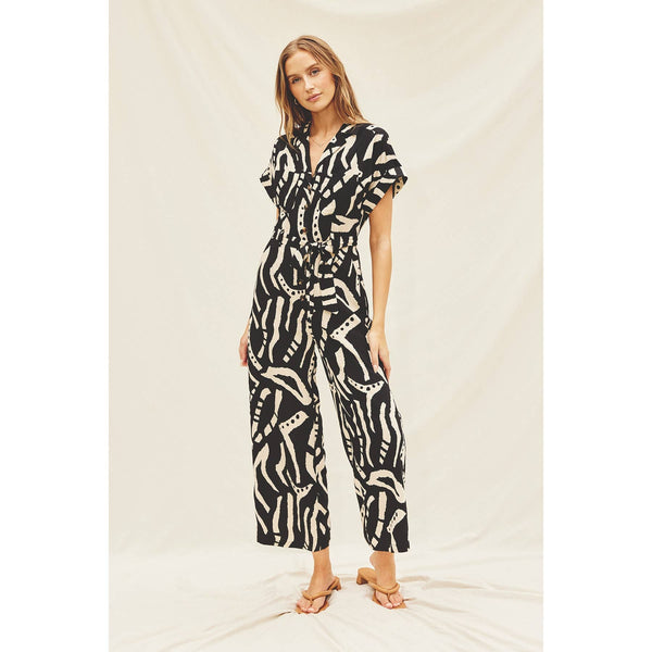 Hide And Seek Collared Button Front Jumpsuit - Dress Forum - Terra Cotta Gorge Co.