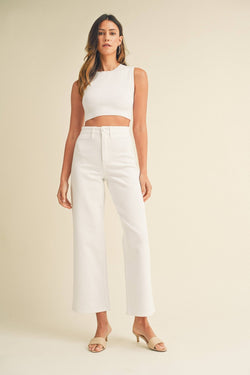 High Rise White Wide Leg Jeans - JBD - Terra Cotta Gorge Co.