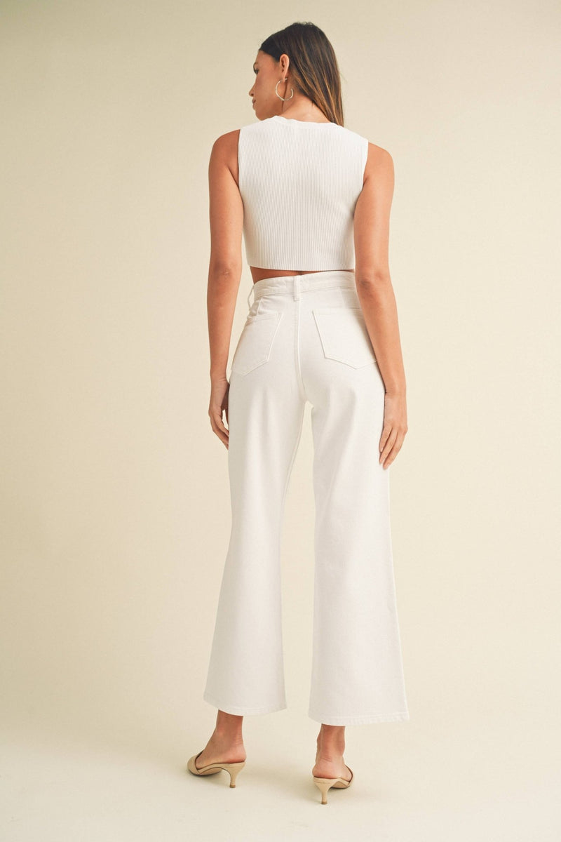 High Rise White Wide Leg Jeans - JBD - Terra Cotta Gorge Co.