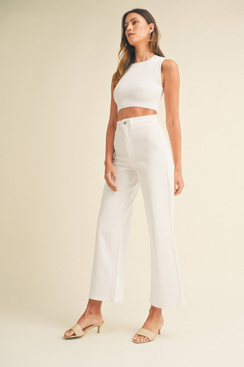 High Rise White Wide Leg Jeans - JBD - Terra Cotta Gorge Co.