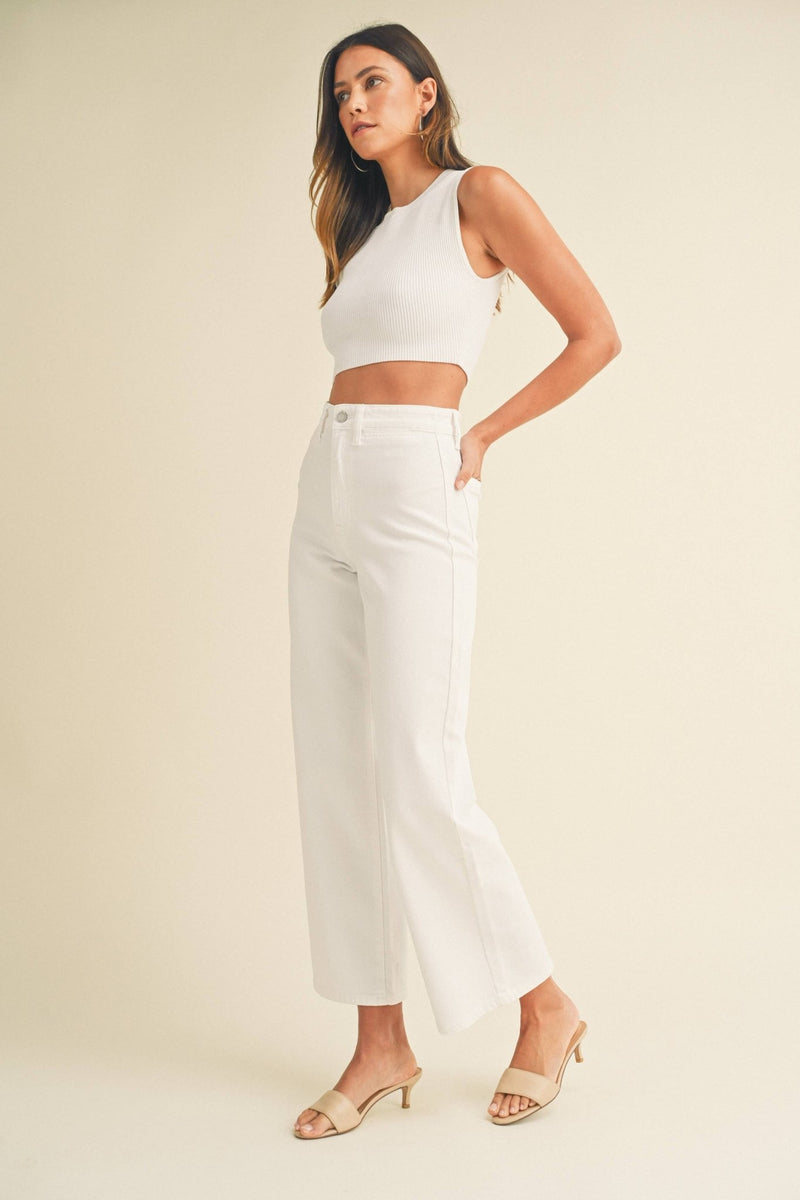 High Rise White Wide Leg Jeans - JBD - Terra Cotta Gorge Co.