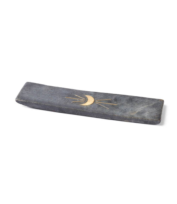 Indukala Moon Phase Incense Holder - Black Carved Marble - Matr Boomie Fair Trade - Terra Cotta Gorge Co.