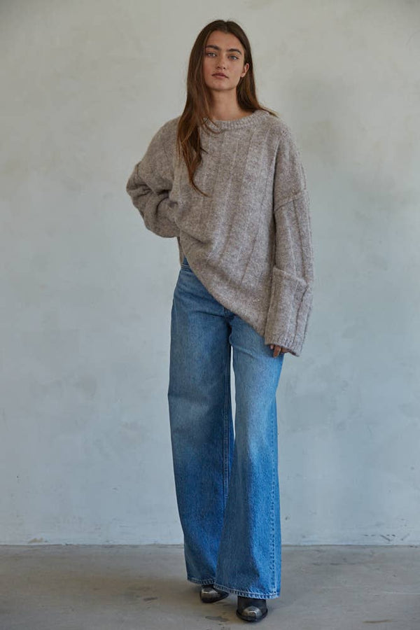 Knitted Wool Long Sleeve Sweater - By Together - Terra Cotta Gorge Co.