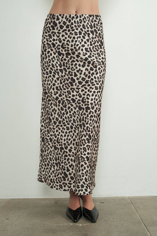 LEOPARD PRINT SATIN MIDI SKIRT - Aaron & Amber - Terra Cotta Gorge Co.