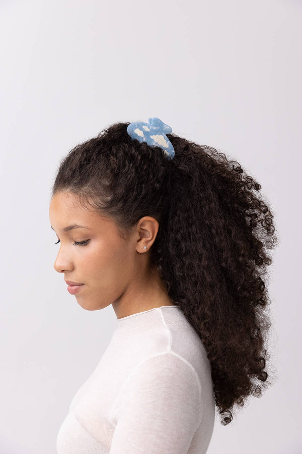 Lucy Sky Blue with White Clouds Acetate Hair Claw Clip - WINONA IRENE - Terra Cotta Gorge Co.