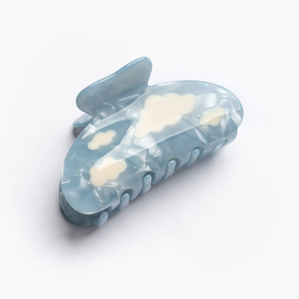 Lucy Sky Blue with White Clouds Acetate Hair Claw Clip - WINONA IRENE - Terra Cotta Gorge Co.