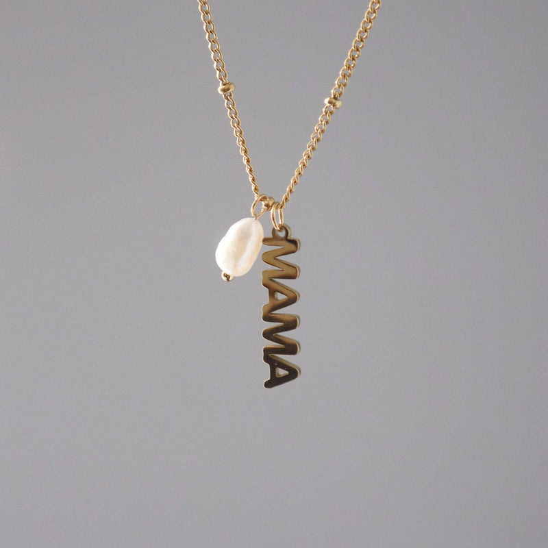 MAMA Pearl Charm Necklace - JESSA Jewelry - Terra Cotta Gorge Co.