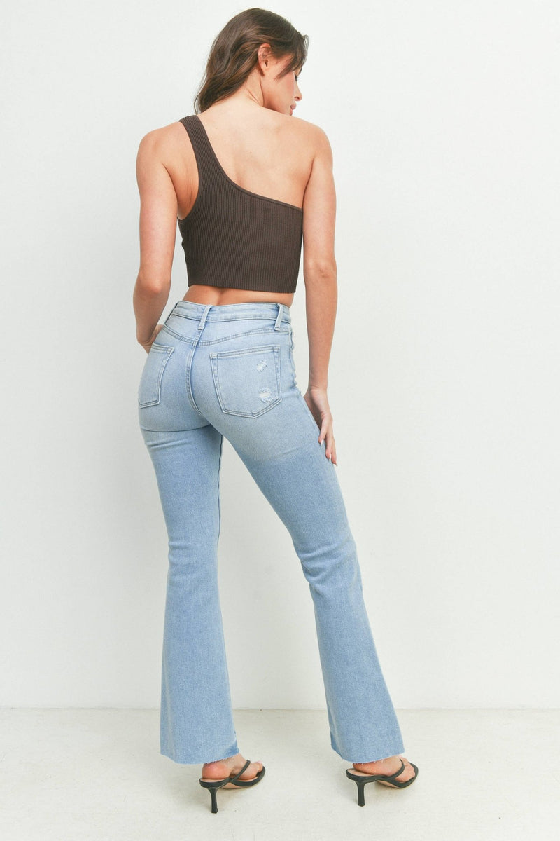 Mid Rise Flared Light Wash Jeans - JBD - Terra Cotta Gorge Co.