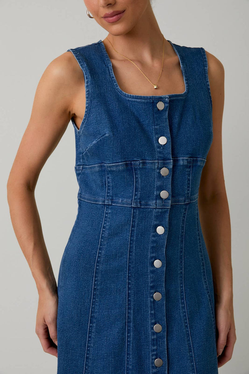 Midi Denim Dress - Sunday Edition by LE LIS - Terra Cotta Gorge Co.