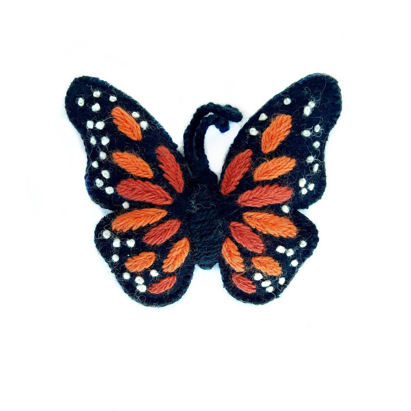 Monarch Butterfly Embroidered Wool Christmas Ornament - Ornaments 4 Orphans - Terra Cotta Gorge Co.