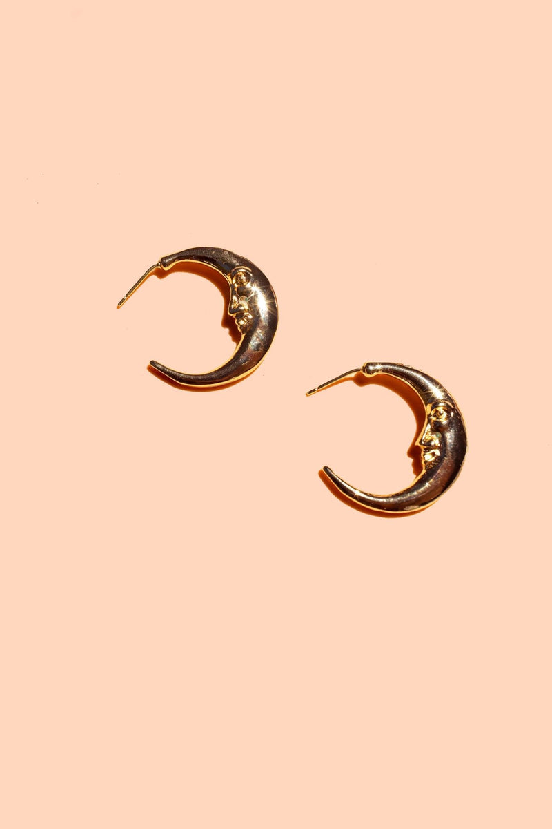 Moonstruck Hoops - 18k Gold Plated - Peter and June - Terra Cotta Gorge Co.