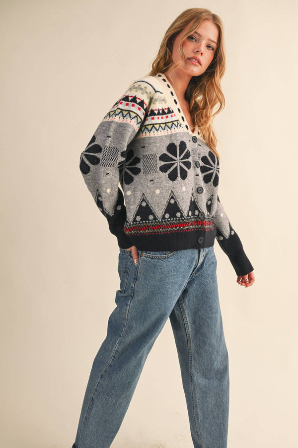 MULTI - COLOR SHAWL COLLAR SWEATER CARDIGAN MSW11026 - &MERCI - Terra Cotta Gorge Co.