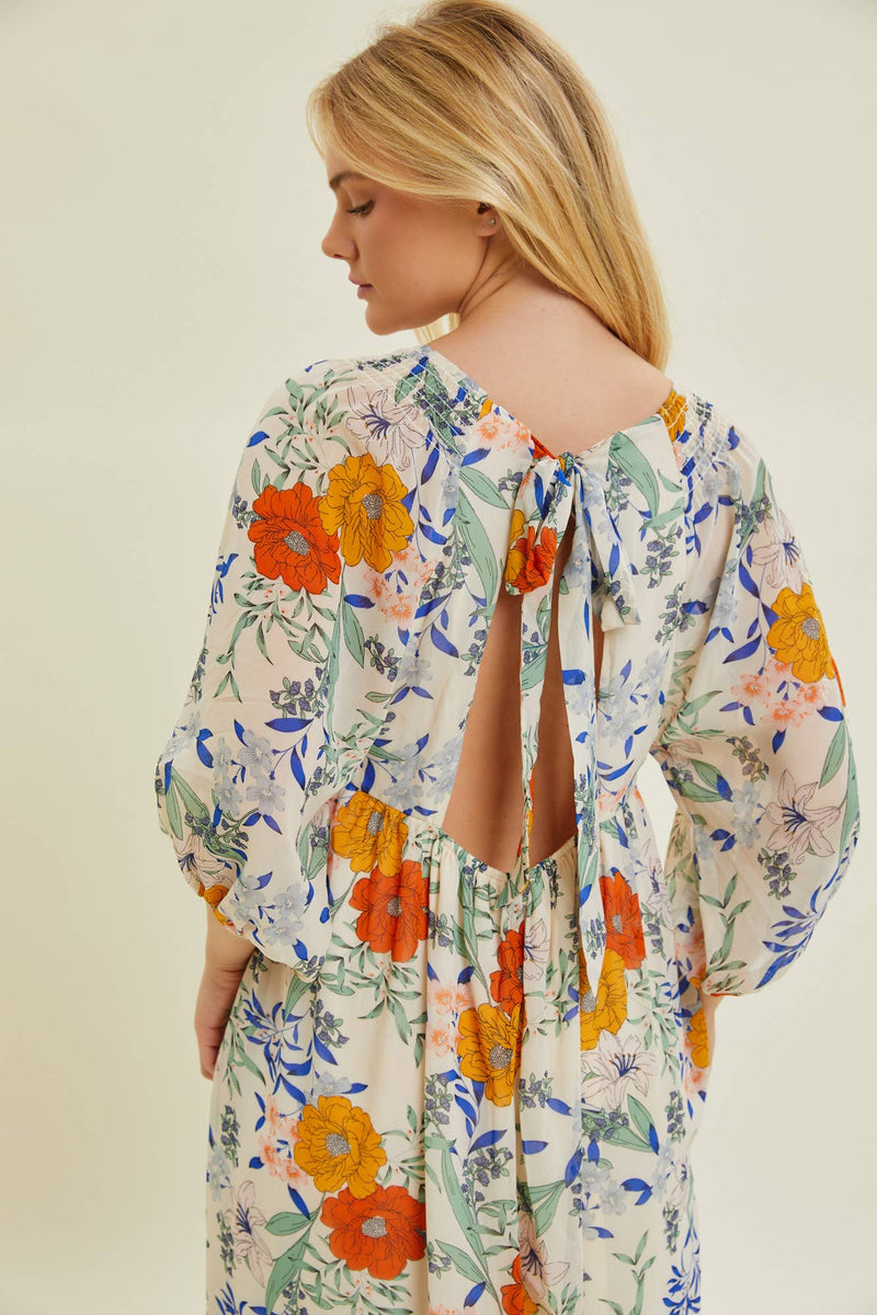 Mykonos Floral Dress - Baevely by Wellmade USA - Terra Cotta Gorge Co.