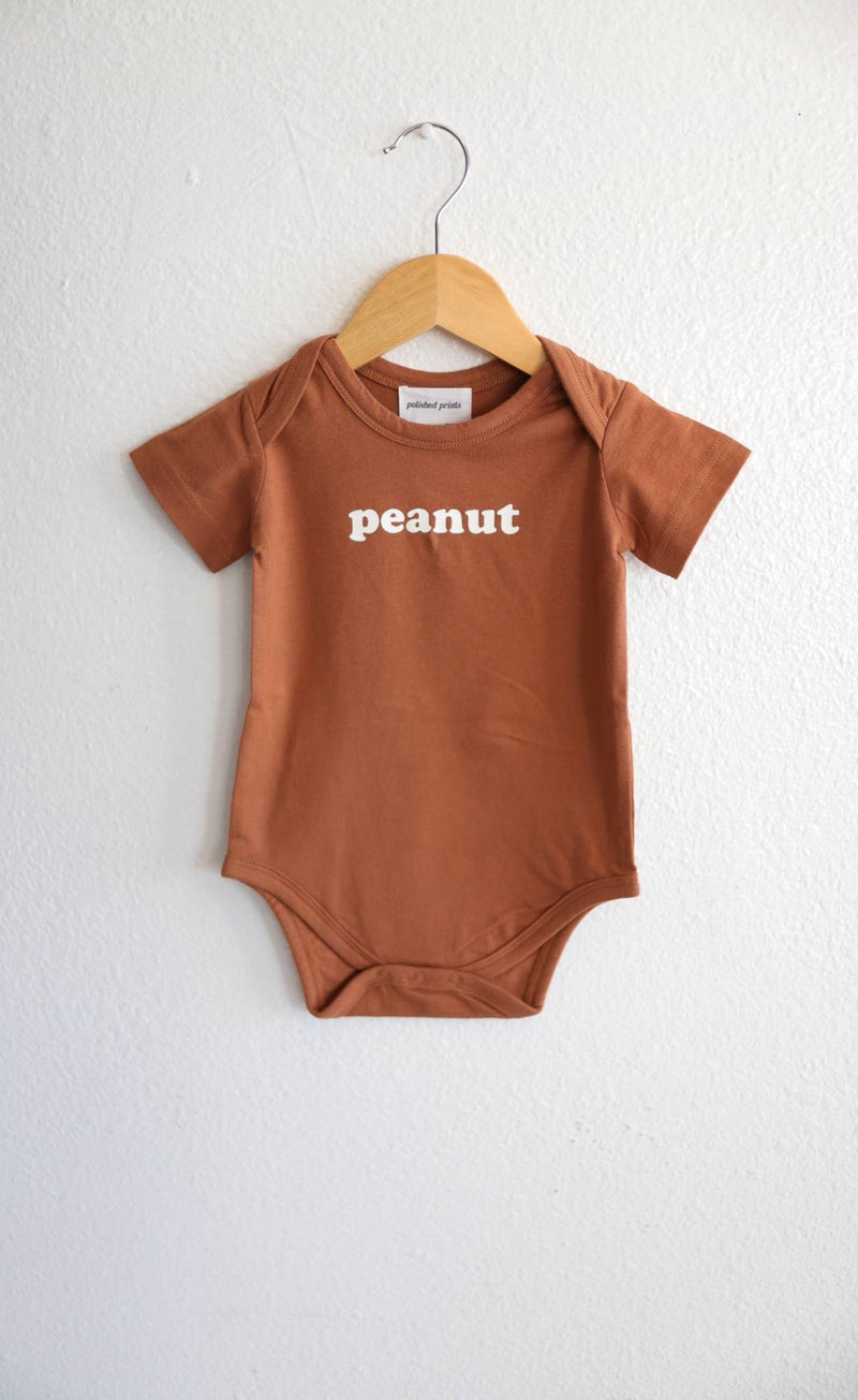 Peanut, Brown baby bodysuit, onesie, baby gift - Polished Prints - Terra Cotta Gorge Co.