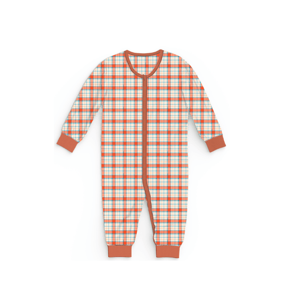 Plaid Bamboo Baby Pajamas - Polished Prints - Terra Cotta Gorge Co.