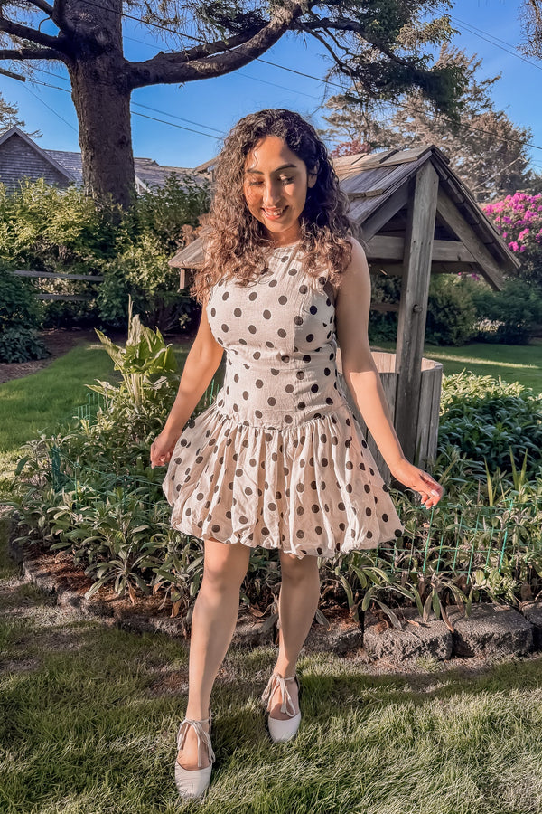 POLKA DOT SLEEVELESS BUBBLE DRESS - Aaron & Amber - Terra Cotta Gorge Co.