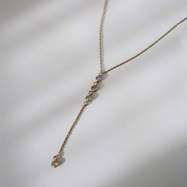 Quinn Lariat Necklace | CZ Lariat - JESSA Jewelry - Terra Cotta Gorge Co.