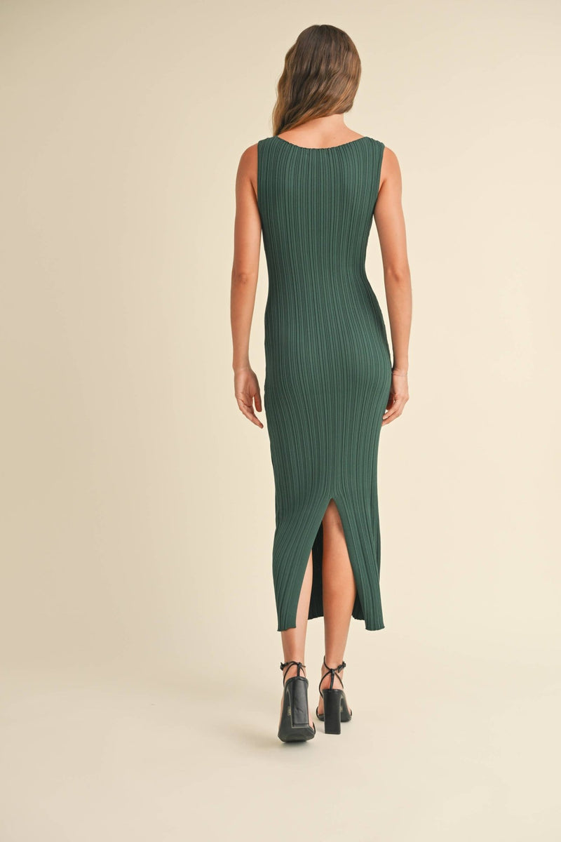 RIBBED KNITTED LONG DRESS - MIOU MUSE - Terra Cotta Gorge Co.