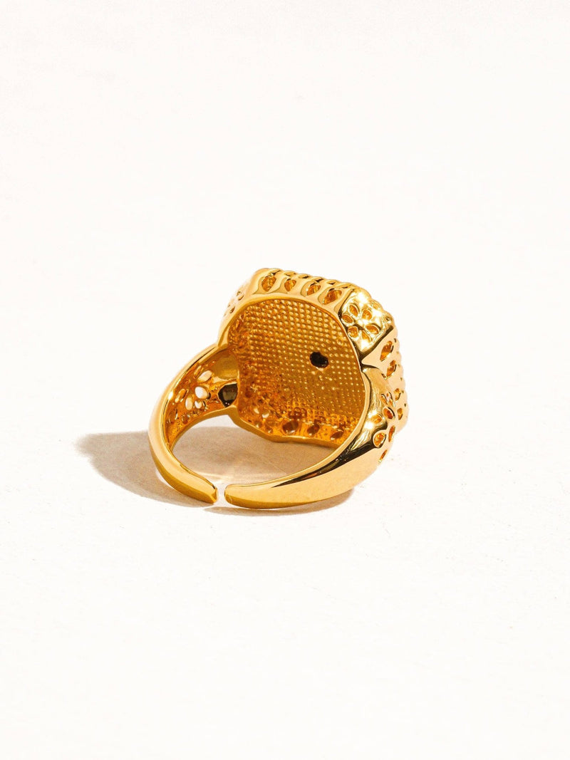 Rouge 18K Gold Red Enamel Vintage Adjustable Ring - Flânerie by MAIQ - Terra Cotta Gorge Co.