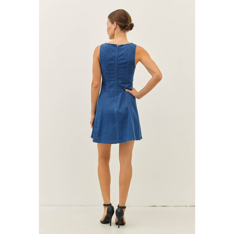 STRETCHY DENIM MINI DRESS - idem ditto - Terra Cotta Gorge Co.