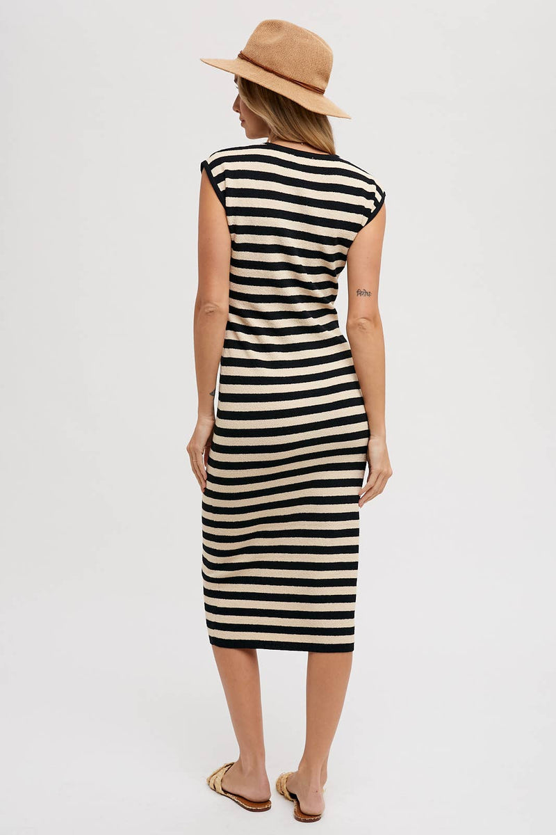 STRIPED CONTRAST TANK MIDI DRESS - Bluivy - Terra Cotta Gorge Co.