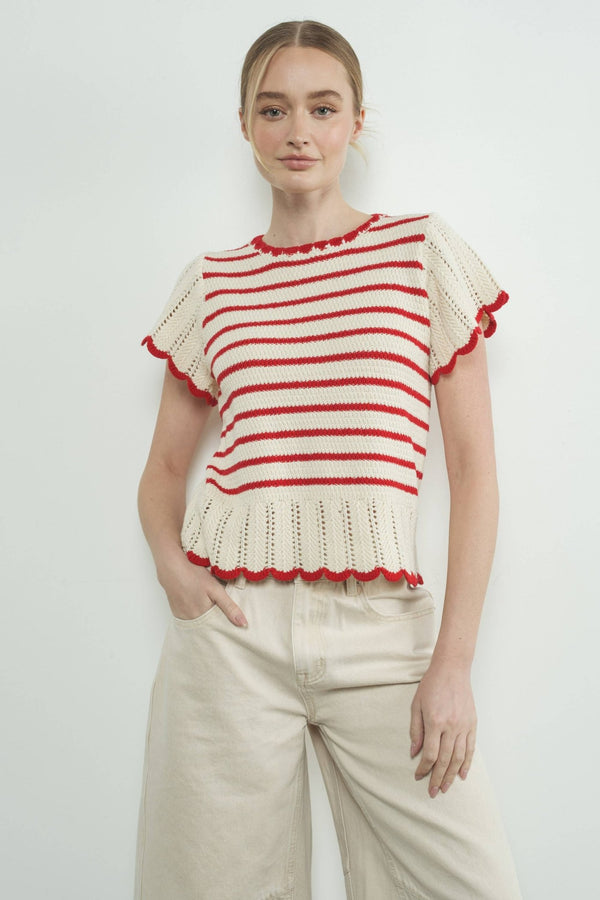 STRIPED CROCHET SWEATER - Aaron & Amber - Terra Cotta Gorge Co.