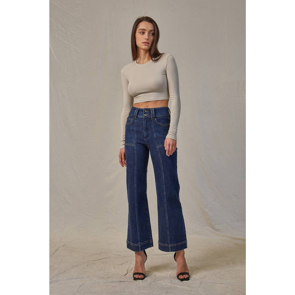 SUPER HIGH RISE WITH WIDE CROP - Mica Denim - Terra Cotta Gorge Co.