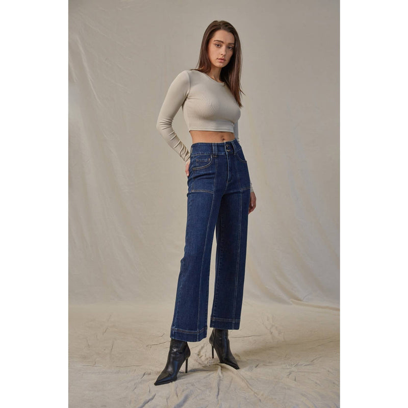 SUPER HIGH RISE WITH WIDE CROP - Mica Denim - Terra Cotta Gorge Co.