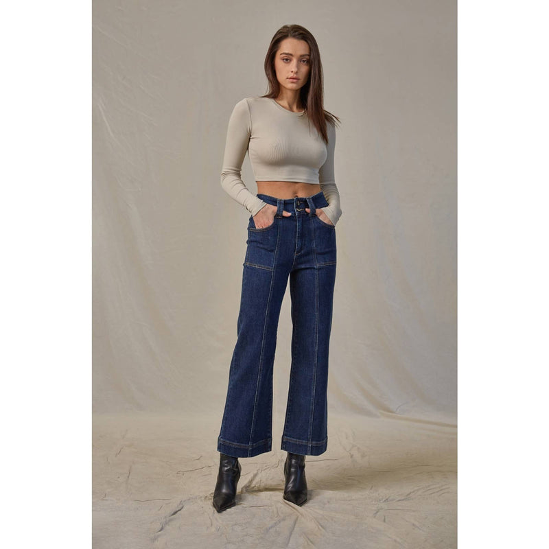 SUPER HIGH RISE WITH WIDE CROP - Mica Denim - Terra Cotta Gorge Co.