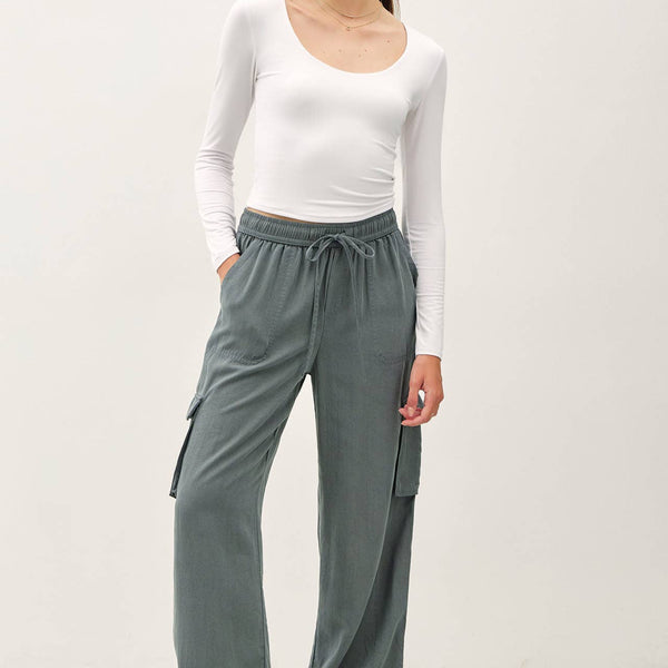 【KOOLOSET】Summer Cooling Cargo Banding Pants MUSINSA | MUAHMUAH Muah Cooling Cargo Banding Pants [Charcoal]