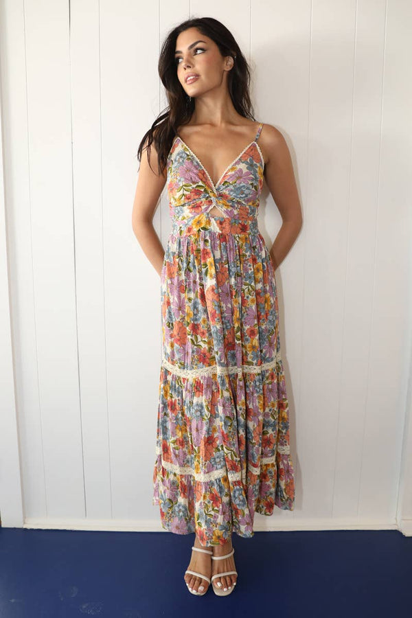 V NECK MAXI DRESS - ANGIE - Terra Cotta Gorge Co.