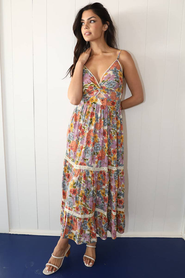 V NECK MAXI DRESS - ANGIE - Terra Cotta Gorge Co.