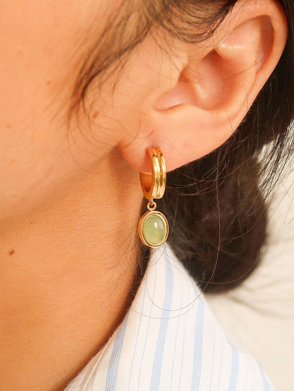 Whitnee Dainty Round Stone Dangle Earring - Flânerie by MAIQ - Terra Cotta Gorge Co.