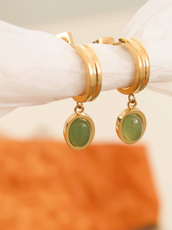 Whitnee Dainty Round Stone Dangle Earring - Flânerie by MAIQ - Terra Cotta Gorge Co.