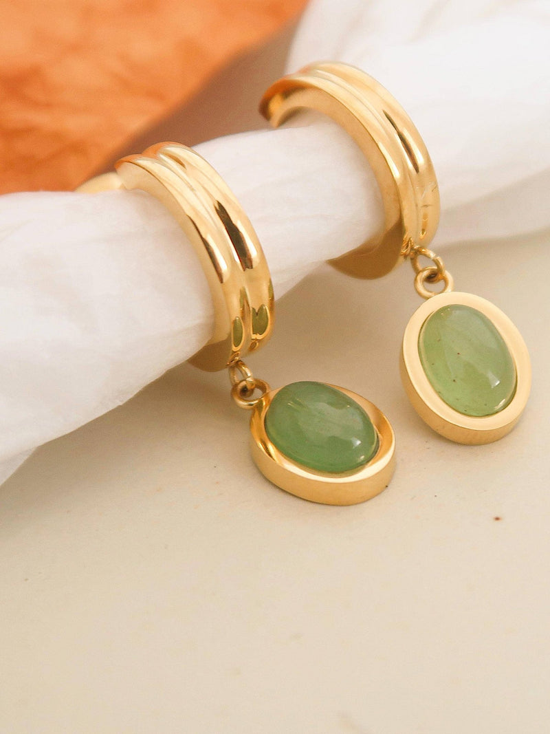 Whitnee Dainty Round Stone Dangle Earring - Flânerie by MAIQ - Terra Cotta Gorge Co.