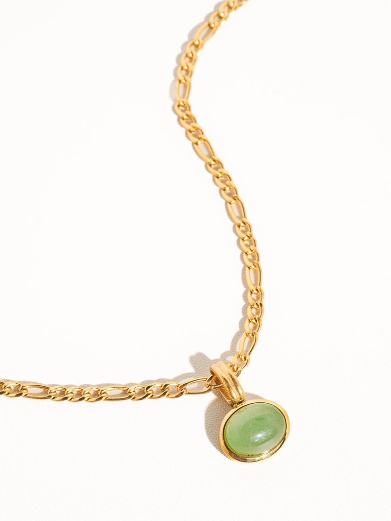 Winslow Non - Tarnish Green Stone Pendant Chain Necklace - Flânerie by MAIQ - Terra Cotta Gorge Co.