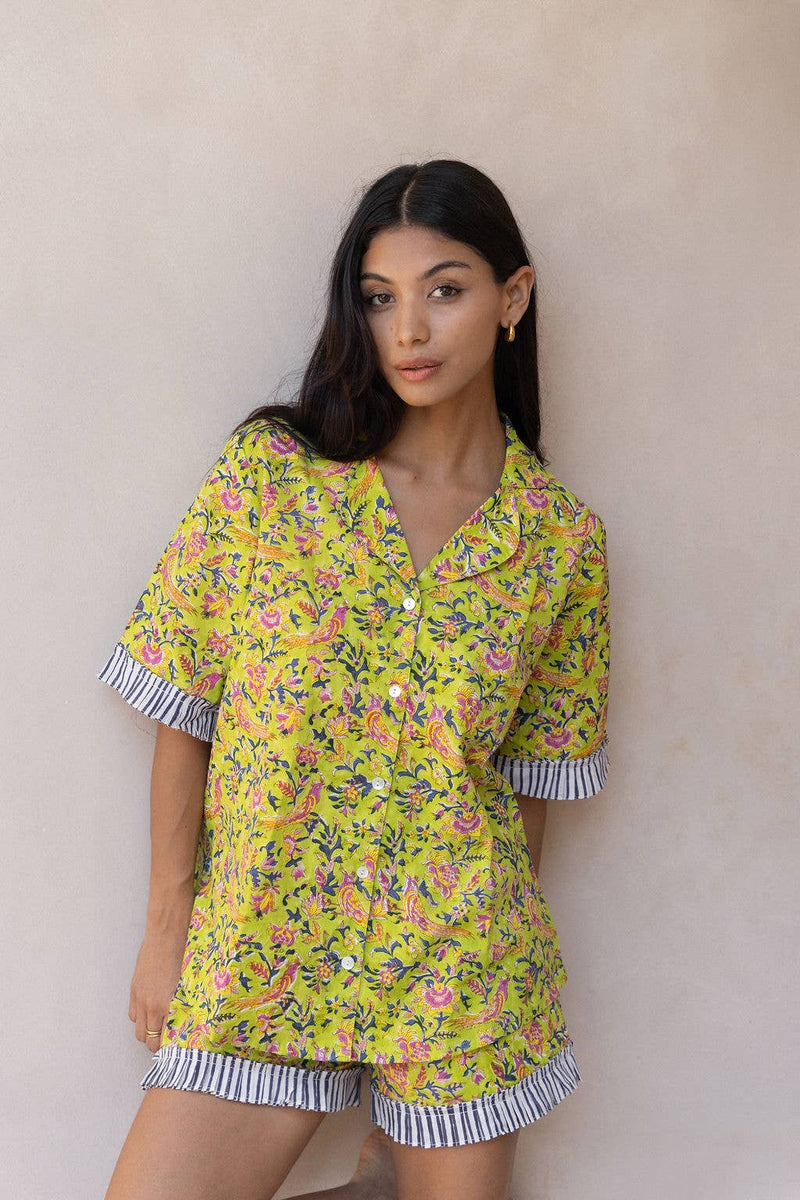 Women's Block Printed 3 - Piece Lounge Set (Paradise Lost) - The Fox and The Mermaid - Terra Cotta Gorge Co.