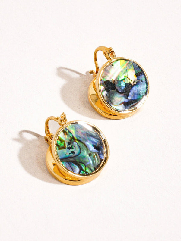 Zarae 18K Gold Round Natural Shell Earring - Flânerie by MAIQ - Terra Cotta Gorge Co.