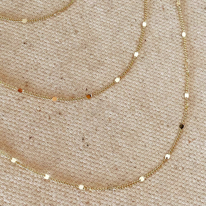 18k Gold Filled 1mm Curb Chain With Pressed Details - Terra Cotta Gorge Co.