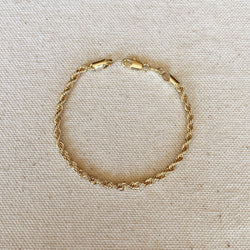 18k Gold Filled 3mm Rope Bracelet - Terra Cotta Gorge Co.