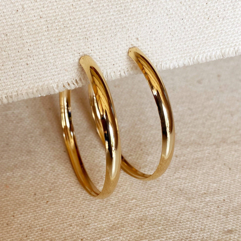 18k Gold Filled 50mm Hollow C-Hoop Earrings - Terra Cotta Gorge Co.
