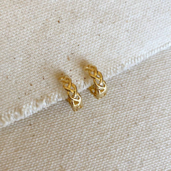 18k Gold Filled Braided Clicker Hoop Earrings - Terra Cotta Gorge Co.