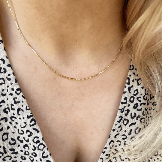 18k Gold Filled Interspersed Twisted Box Chain 1.0mm Thickne - GoldFi - Terra Cotta Gorge Co.