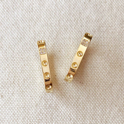 18k Gold Filled Large Rectangular Clicker Hoop Earrings - Terra Cotta Gorge Co.